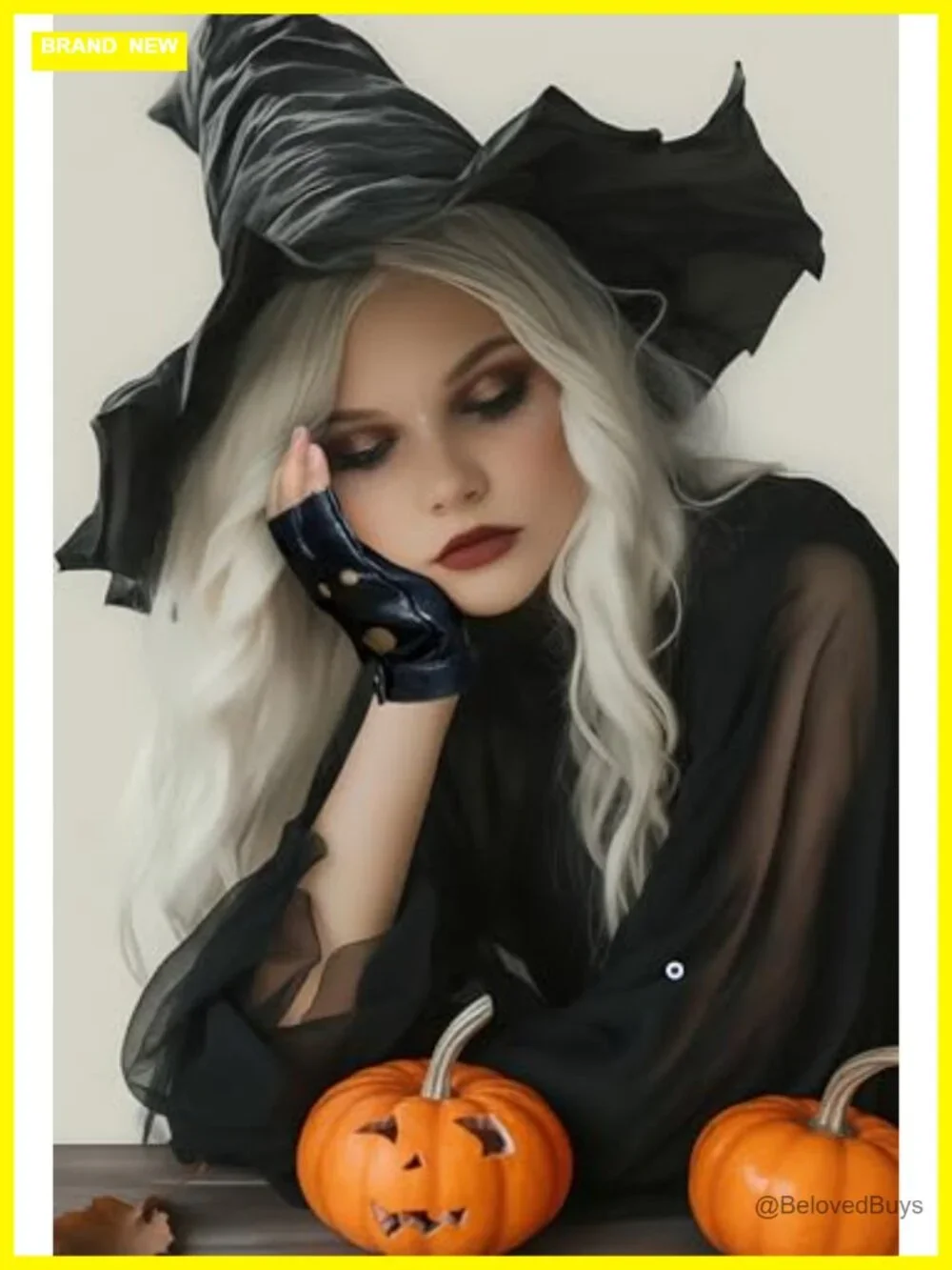 PU Leather Fingerless Gloves with Heart Cutout Punk Rock Halloween Costume